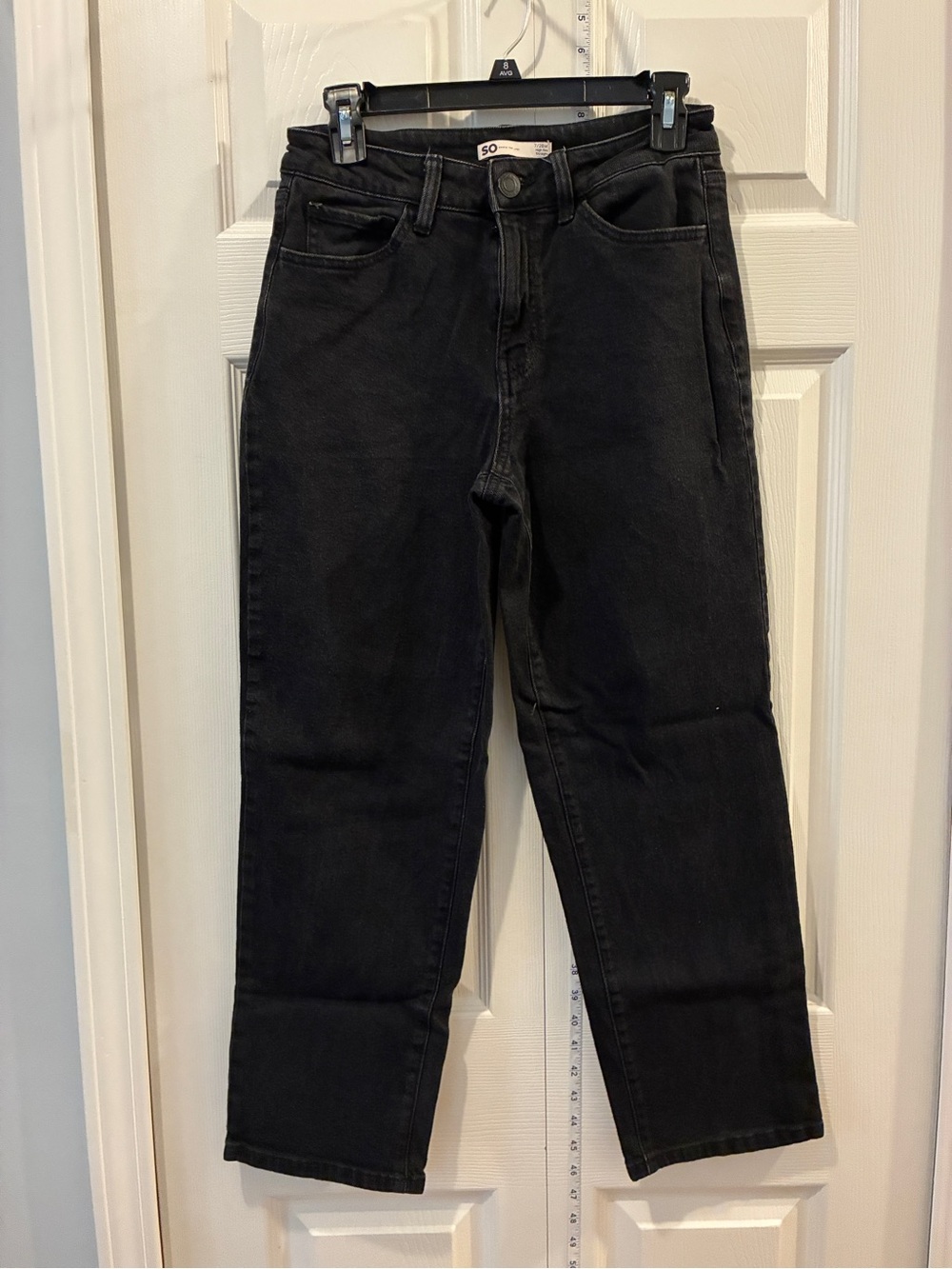 Black Junior's High-Rise Straight Jeans by SO Goods for Life